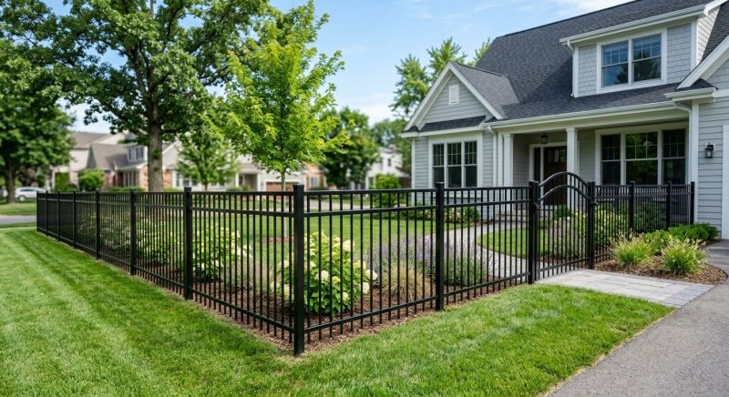 Black Metal Fence Installation in South Houston, TX