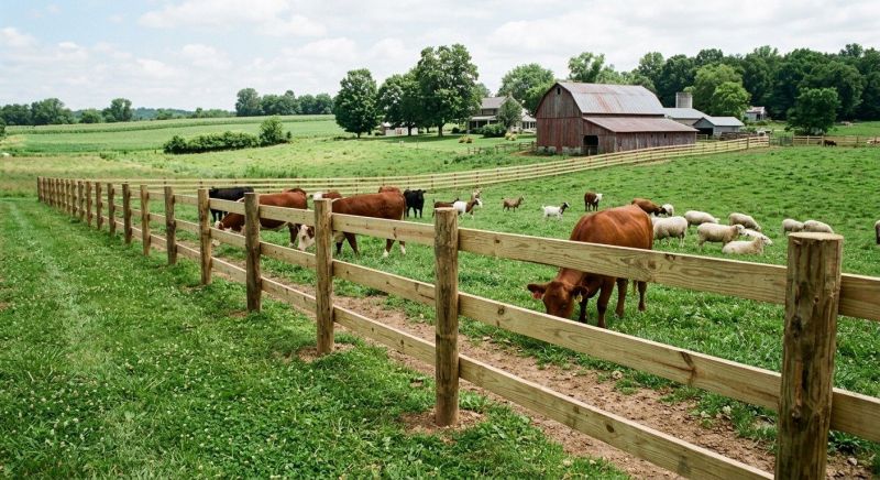 Wooden Farm Fence Installation in Roseville, CA