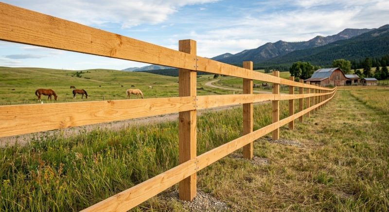 Wooden Farm Fence Installation in Roseville, CA